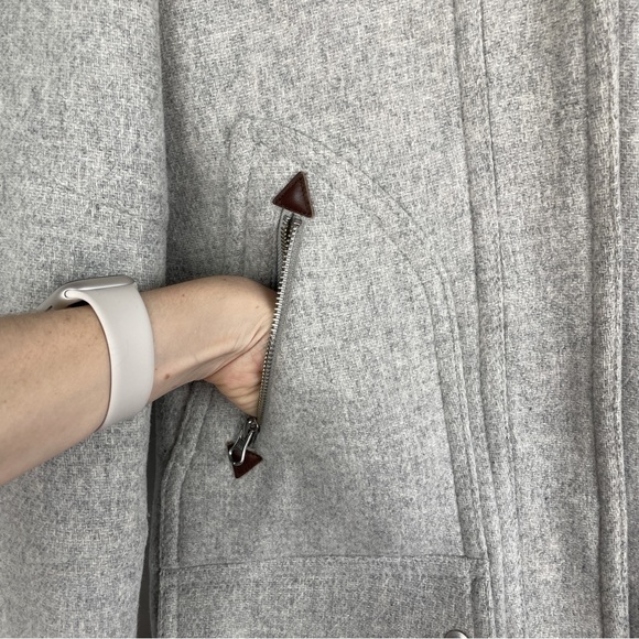 J. Crew Chateau Parka Italian Wool Stadium Cloth Coat Fur Hood B3901 Gray 00 - Picture 5 of 16